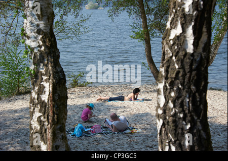 Macha lake, tourist centre Doksy, beach, Czech Republic Stock Photo