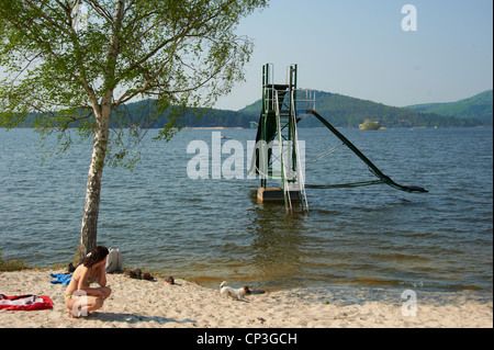 Macha lake, tourist centre Doksy, beach, Czech Republic Stock Photo