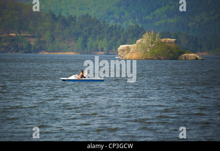 Macha lake, tourist centre Doksy, beach, Czech Republic Stock Photo