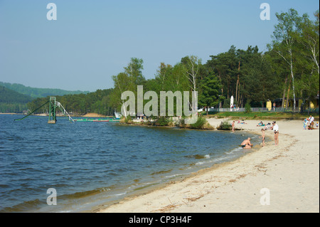 Macha lake, tourist centre Doksy, beach, Czech Republic Stock Photo