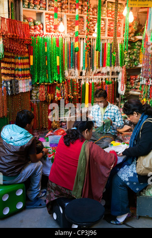 Bead shop in Thamel in Kathmandu Stock Photo