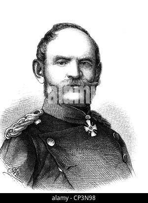 Rheinbaben, Albert Baron von, 1813 - 1.11.1880, Prussian general, portrait, wood engraving, circa 1870, Stock Photo