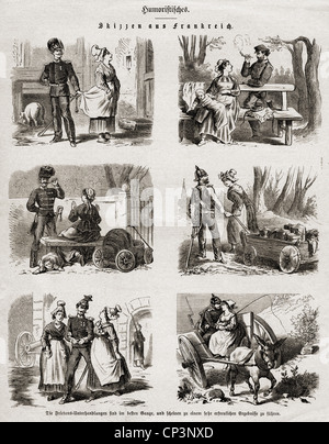 events, Franco-Prussian War 1870 - 1871, press, 'Scetches from France', wood engraving, 1871, Additional-Rights-Clearences-Not Available