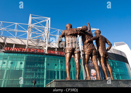 The United Trinity, Best, Law & Charlton, Old Trafford, Manchester, England, UK
