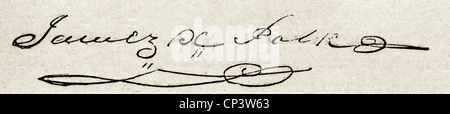 Polk, James Knox, 2.11.1795 - 15.6.1849, American politician (Dem), US President 4.3.1845 - 4.3.1849, signature, Stock Photo