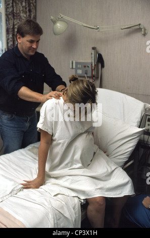 woman in labour labor receiving injection for pain relief ...