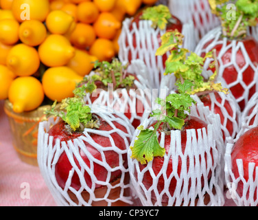 A decorative of ornaments with fruit and plant for chinese new year Stock Photo