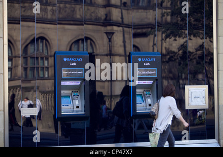Barclays bank ATM, cashpoint Sheffield UK Stock Photo