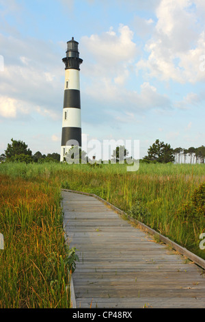 The Bodie Island lighthouse on the Outer Banks of North Carolina vertical Stock Photo