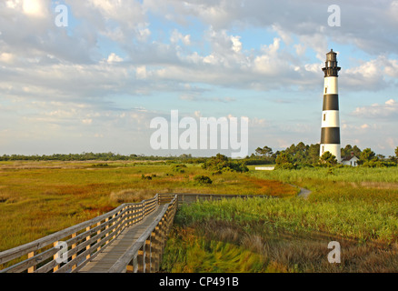The Bodie Island lighthouse on the Outer Banks of North Carolina Stock Photo