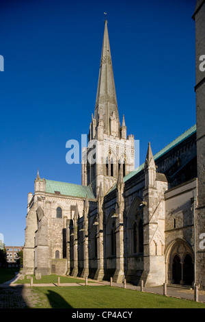 United Kingdom - England - West Sussex - Chichester. The transept and spire of the cathedral of the city (681-1108) Stock Photo