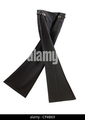 A still life shot of a pair of womens black trousers Stock Photo