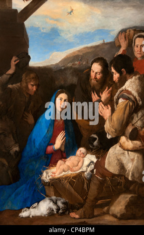 L'Adoration de Bergers -  The Adoration of the Shepherds 1650 Jusepe de Ribera 1591-1652 Italy Italian Stock Photo