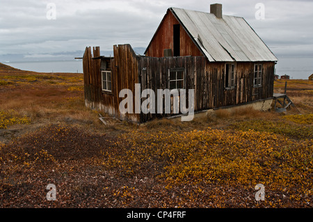 Greenland - West Coast - Qunlissat. Abandoned mining town. House. Stock Photo
