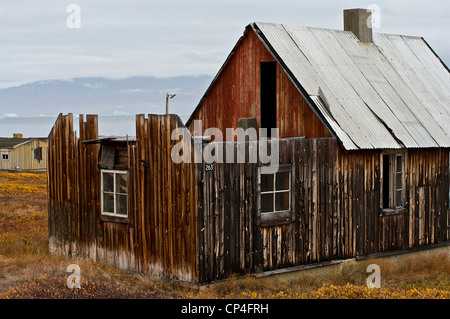 Greenland - West Coast - Qunlissat. Abandoned mining town. House. Stock Photo