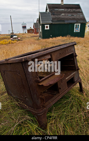 Greenland - West Coast - Qunlissat. Abandoned mining town. Old forniture. Stock Photo