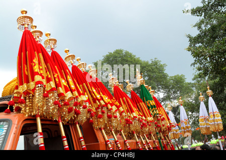 thrissur pooram, kudamattam, umbrellas Stock Photo