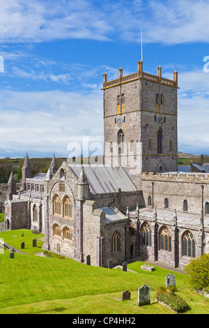 St Davids Cathedral Pembrokeshire west Wales UK GB Europe Stock Photo