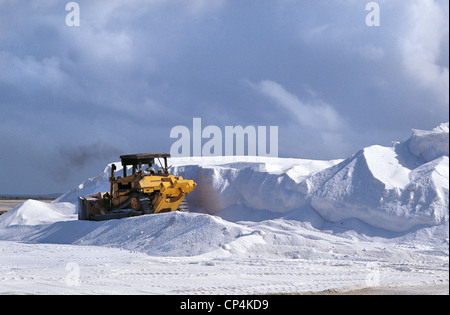 Netherlands Antilles (outside the territory of the Netherlands) - The island of Bonaire. Extraction of salt. Stock Photo