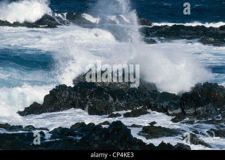 Netherlands Antilles (outside the territory of the Netherlands) - The island of Aruba. Stretch of rocky coast. Stock Photo