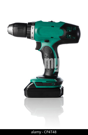 Professional grade battery-powered cordless electric drill. Stock Photo