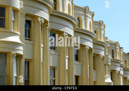 Regency terraces in Brunswick Square, Brighton and Hove, East Sussex. Stock Photo