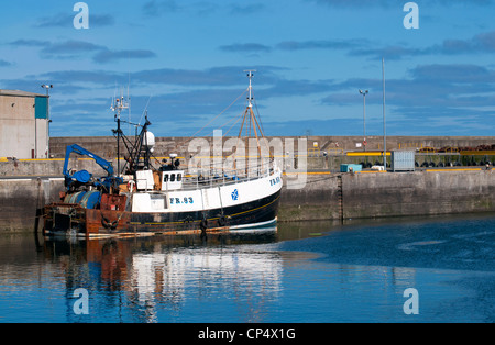 Fishing boat in Fraserburgh harbour in Aberdeenshire, Scotland Stock Photo