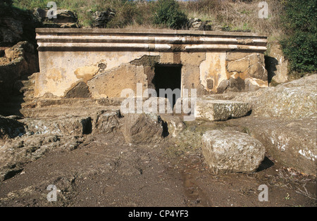 Lazio - Tuscania (VT). Etruscan necropolis of Peschiera. Tomb to die. Stock Photo