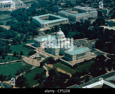 United States of America - District of Columbia - Washington: The Capitol and other government buildings. Aerial view. Stock Photo