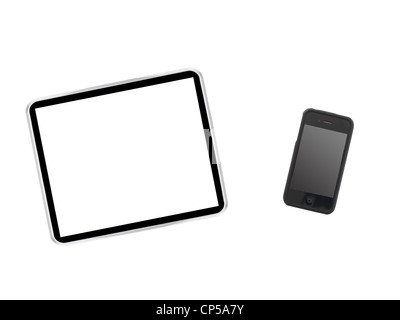 A mobile phone isolated against a white background Stock Photo