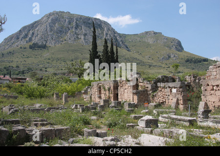 At Ancient Corinth Archaeological Site and Museum Stock Photo