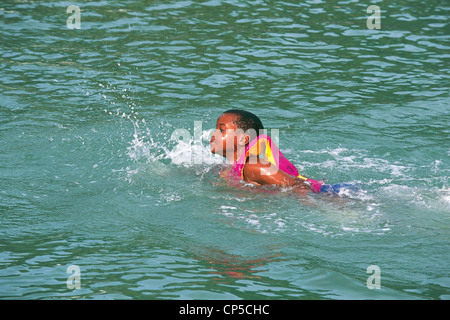 Martinique (overseas department of French Republic) - Marin, swimming lessons. Stock Photo