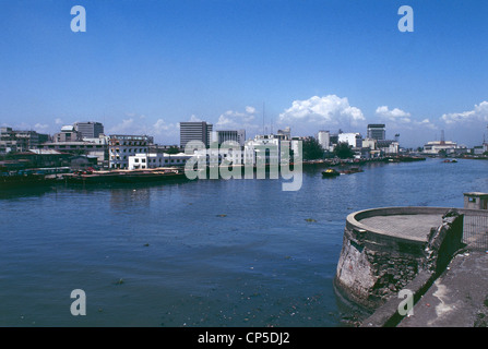Philippines - Luzon Island - Manila. Pasing River from Fort Santiago, a strategic point for the control of river. Stock Photo