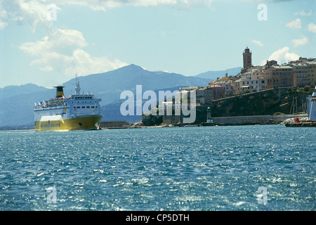 France - Corsica - Haute Corse - Bastia. Arrival of a ferry from Italy. Stock Photo