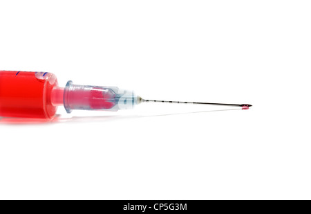 syringe with hypodermic needle isolated on white background Stock Photo