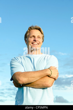 A color portrait of a happy smiling blonde haired man in his forties Stock Photo