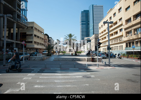 Israel, Tel Aviv, Founders Square Rothschild Boulevard. In memory of the 69 people who founded Tel Aviv in 1909 Stock Photo