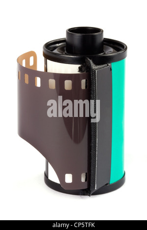 Black plastic film roll case isolated on white Stock Photo - Alamy
