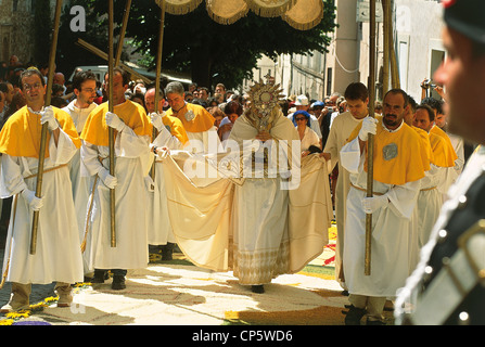 Umbria - Spello (Pg). Corpus Christi procession. Stock Photo