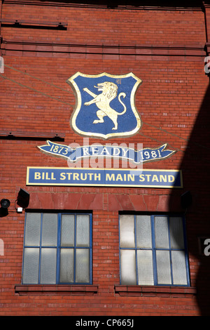 rangers ready logo on the bill struth main stand ibrox stadium home of rangers fc Glasgow Scotland UK Stock Photo