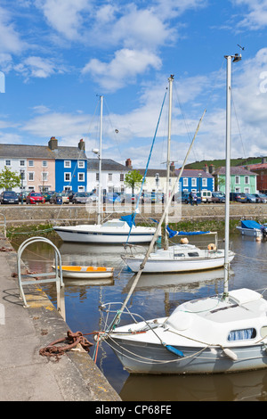 Yachts and small boats in Aberaeron inner harbour Mid Wales Ceredigion coast UK GB EU Europe Stock Photo