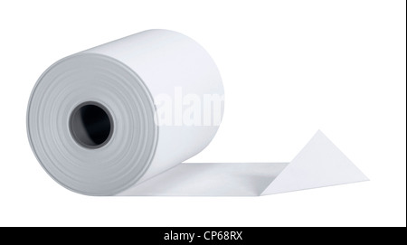 studio photography of a white paper roll isolated on white Stock Photo