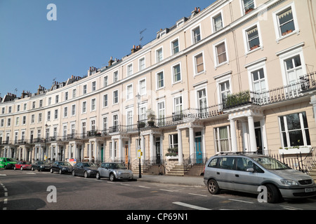 General view of Royal Crescent W11 in the Royal Borough of Kensington and Chelsea, London, UK.  March 2012 Stock Photo