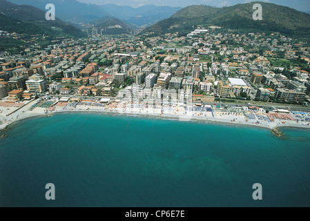 Liguria - Pietra Ligure (Sv). Aerial View Stock Photo