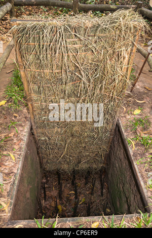A booby trap at Ben Dinh, Cu Chi, near Ho Chi Minh City, (Saigon), Vietnam Stock Photo