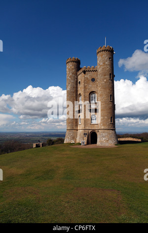 Broadway Tower on the Cotswold Way Stock Photo