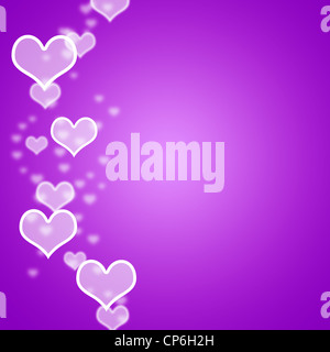 Mauve Hearts Bokeh Background With Blank Copyspace Showing Loving And Romance Stock Photo