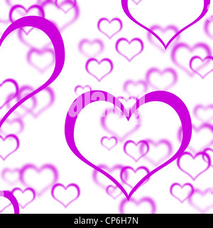 Mauve Hearts Background Shows Love Romance And Valentines Stock Photo