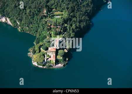 Lombardy - Lake Como - Lenno (Co), Villa del Balbianello. Aerial View Stock Photo