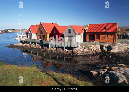 Norway - Hordaland County - Fedje Islands - Typical houses Stock Photo